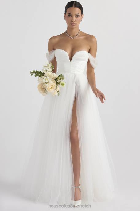 House of CB Hochzeiten Z26T1138 Märchenhaftes Brautkleid aus weißem Tüll