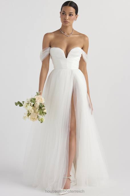 House of CB Hochzeiten Z26T1138 Märchenhaftes Brautkleid aus weißem Tüll