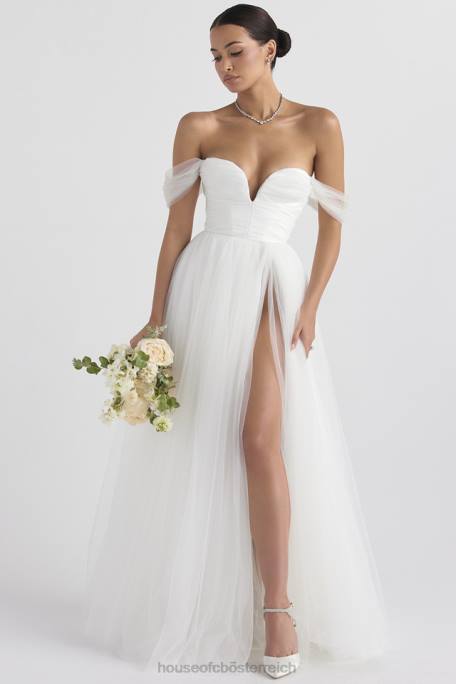 House of CB Hochzeiten Z26T1138 Märchenhaftes Brautkleid aus weißem Tüll