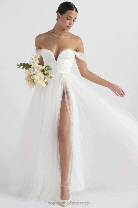 House of CB Hochzeiten Z26T1138 Märchenhaftes Brautkleid aus weißem Tüll