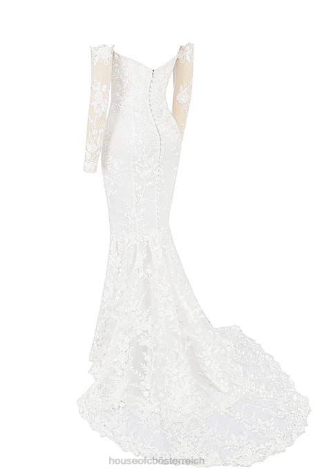 House of CB Hochzeiten Z26T1139 Isabelle weißes Spitzen-Brautkleid mit langen Ärmeln