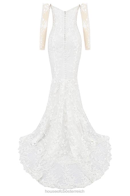 House of CB Hochzeiten Z26T1139 Isabelle weißes Spitzen-Brautkleid mit langen Ärmeln