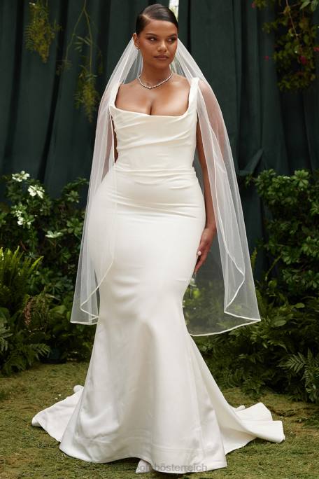 House of CB Hochzeiten Z26T1141 Emilie Brautkleid im Meerjungfrau-Stil aus cremefarbenem Satin