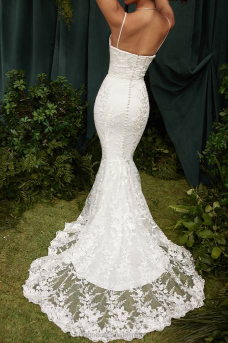 House of CB Hochzeiten Z26T1142 Solene Brautkleid aus weißer Spitze