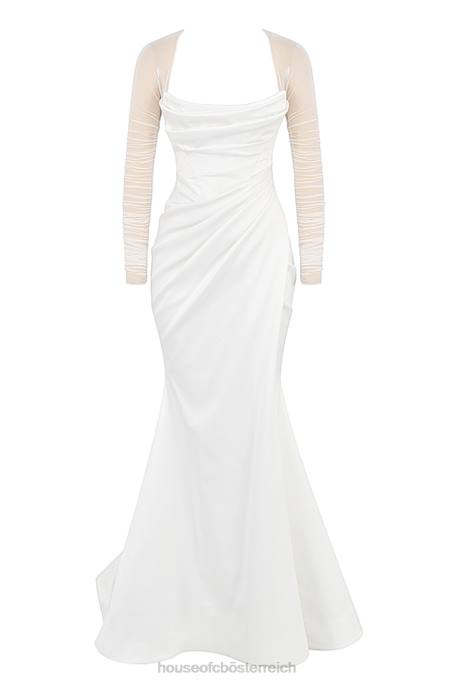 House of CB Hochzeiten Z26T1143 Elise Brautkleid aus weißem Satin