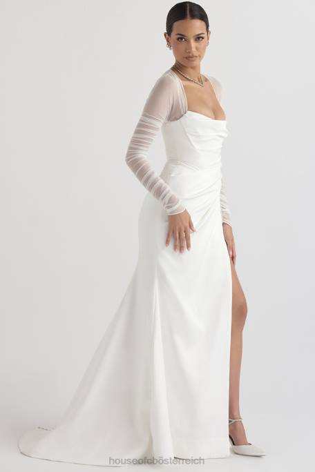 House of CB Hochzeiten Z26T1143 Elise Brautkleid aus weißem Satin