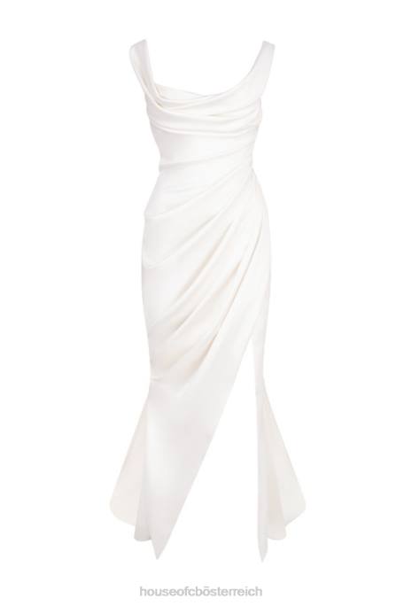 House of CB Hochzeiten Z26T1154 Elfenbeinfarbenes drapiertes Korsett-Brautkleid von Delphine – limitierte Auflage