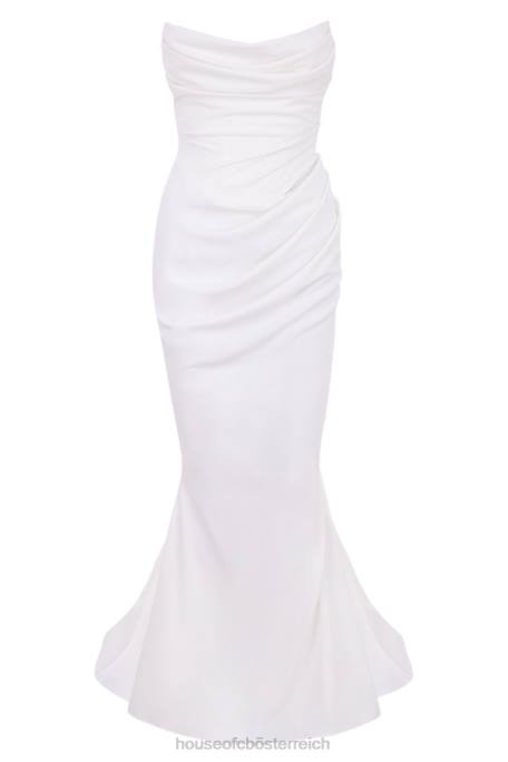 House of CB Hochzeiten Z26T1155 Elfenbeinfarbenes drapiertes trägerloses Brautkleid von Esmee – limitierte Auflage