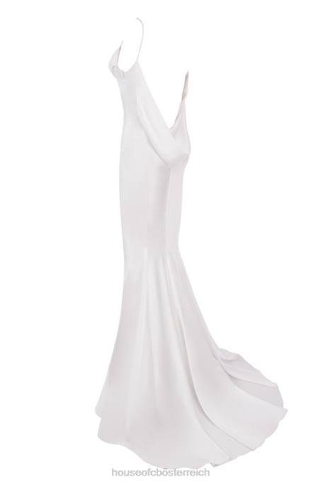 House of CB Hochzeiten Z26T1158 Elfenbeinfarbenes Aurelie-Brautkleid mit drapiertem Rücken – limitierte Auflage