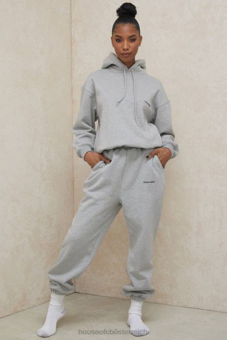 House of CB Kleidung Z26T1008 Himmelgraue Jogginghose mit Fleece-Rückseite