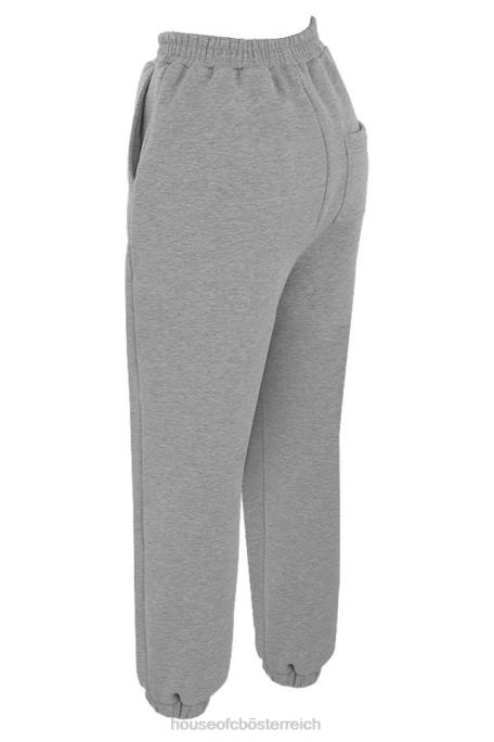 House of CB Kleidung Z26T1008 Himmelgraue Jogginghose mit Fleece-Rückseite