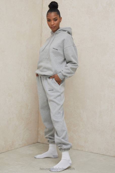 House of CB Kleidung Z26T1008 Himmelgraue Jogginghose mit Fleece-Rückseite