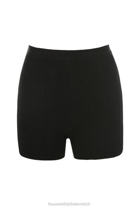 House of CB Kleidung Z26T1014 Eden schwarze Bandage-Shorts