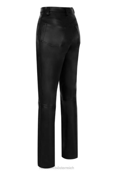 House of CB Kleidung Z26T1023 Inaya schwarze Stretch-Hose aus veganem Leder