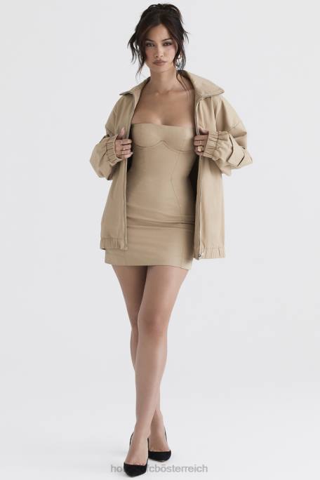 House of CB Kleidung Z26T1042 Cami Taupe übergroße Trainingsjacke