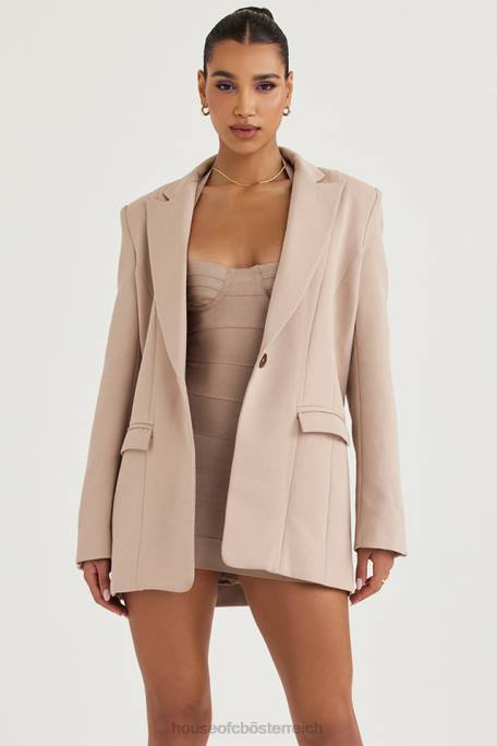 House of CB Kleidung Z26T1043 Marta Latte übergroßer Blazer