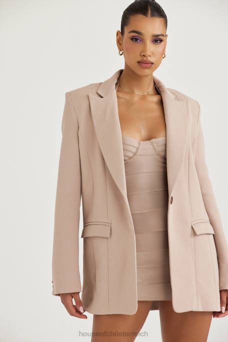 House of CB Kleidung Z26T1043 Marta Latte übergroßer Blazer