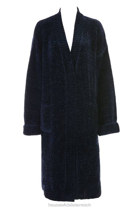 House of CB Kleidung Z26T1044 Celine Navy Chenille Slouchy Cardigan