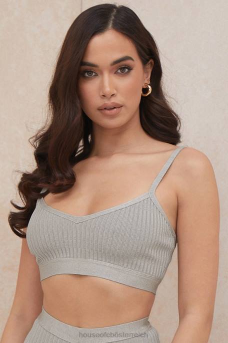 House of CB Kleidung Z26T1057 Evie grau meliertes Bandage-Bralette