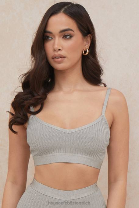 House of CB Kleidung Z26T1057 Evie grau meliertes Bandage-Bralette