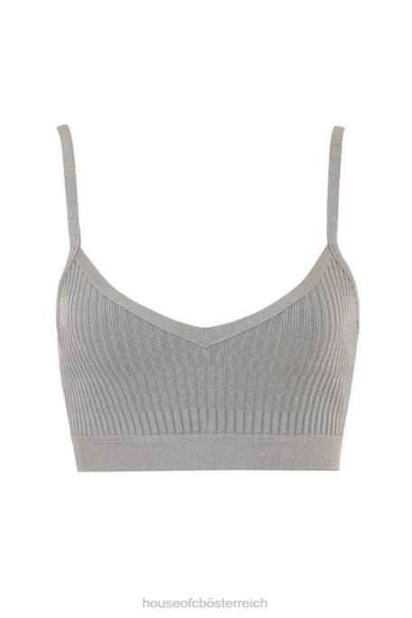 House of CB Kleidung Z26T1057 Evie grau meliertes Bandage-Bralette