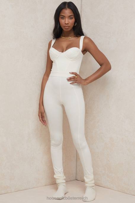 House of CB Kleidung Z26T1058 Mallen Flüsterweißer Stretch-Jersey-Jumpsuit