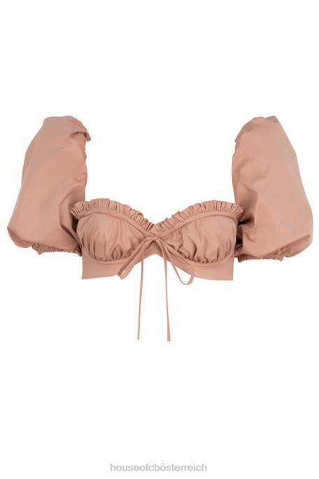 House of CB Kleidung Z26T107 Hedy Camel Bustier mit Puffärmeln