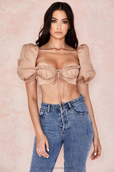 House of CB Kleidung Z26T107 Hedy Camel Bustier mit Puffärmeln