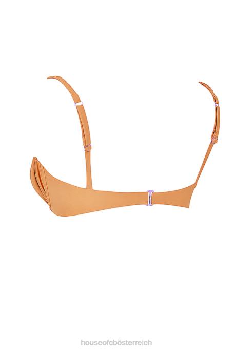 House of CB Kleidung Z26T1167 Cassis hellorange gerafftes Bikinioberteil