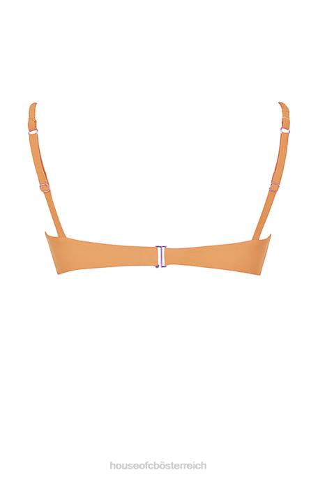 House of CB Kleidung Z26T1167 Cassis hellorange gerafftes Bikinioberteil