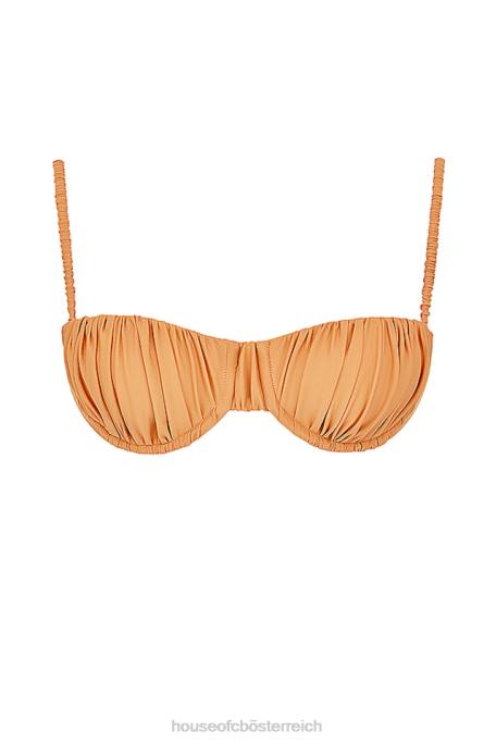 House of CB Kleidung Z26T1167 Cassis hellorange gerafftes Bikinioberteil