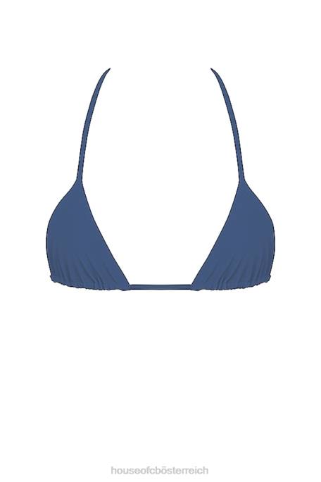 House of CB Kleidung Z26T1186 Tiefblaues Neckholder-Bikinioberteil von Tropez