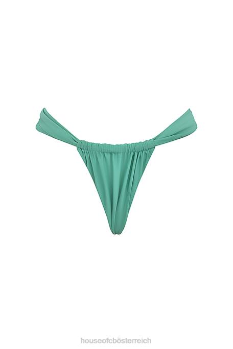 House of CB Kleidung Z26T1190 Athener Eukalyptus-Bikinihose mit hohem Beinausschnitt gerafft