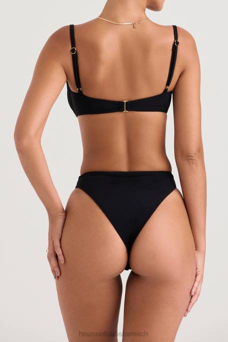 House of CB Kleidung Z26T1234 Schwarzes Mykonos-Bikiniunterteil mit hoher Taille