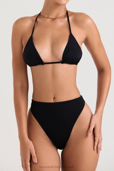 House of CB Kleidung Z26T1234 Schwarzes Mykonos-Bikiniunterteil mit hoher Taille