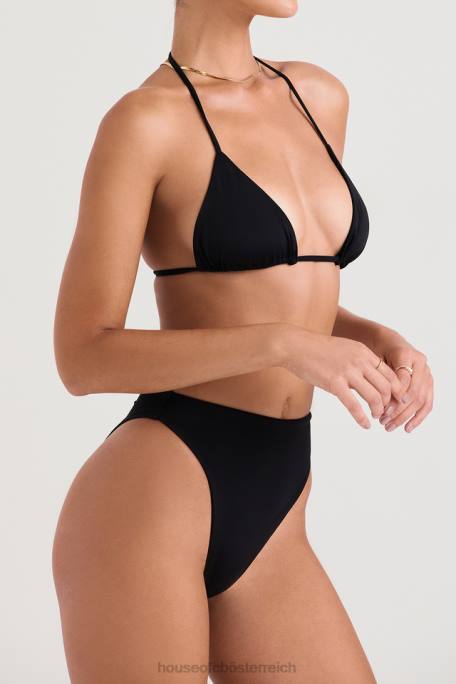 House of CB Kleidung Z26T1234 Schwarzes Mykonos-Bikiniunterteil mit hoher Taille