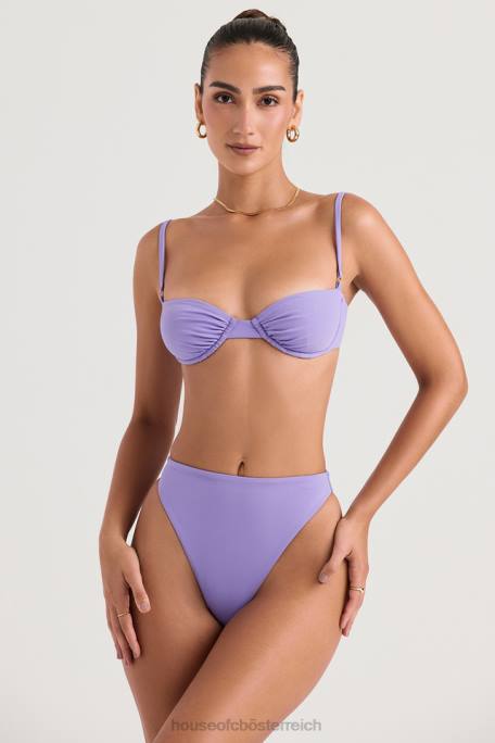 House of CB Kleidung Z26T1235 Mykonos violettes Bikiniunterteil mit hoher Taille