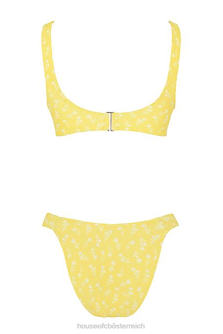 House of CB Kleidung Z26T1237 Mariposa gelb-weißer Bikini mit Blumendruck