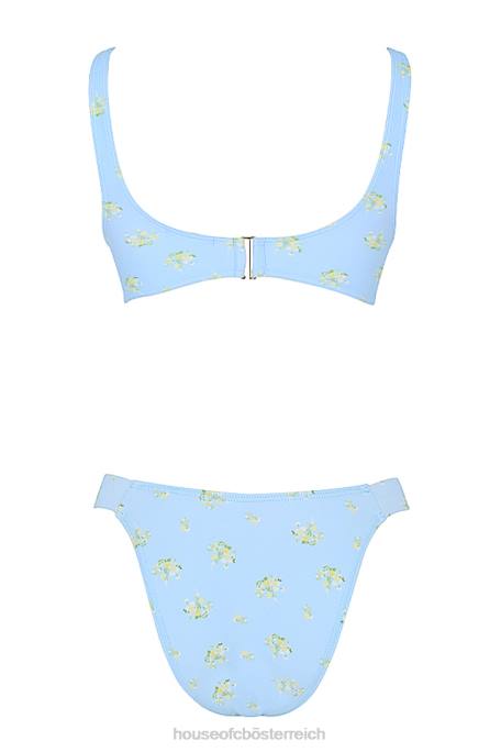 House of CB Kleidung Z26T1238 Babyblauer Mariposa-Bikini mit Blumenmuster