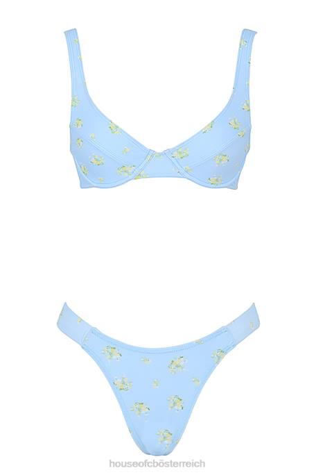 House of CB Kleidung Z26T1238 Babyblauer Mariposa-Bikini mit Blumenmuster