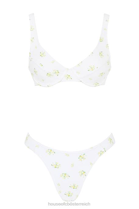 House of CB Kleidung Z26T1239 Mariposa elfenbeinfarbener Bikini mit Blumendruck