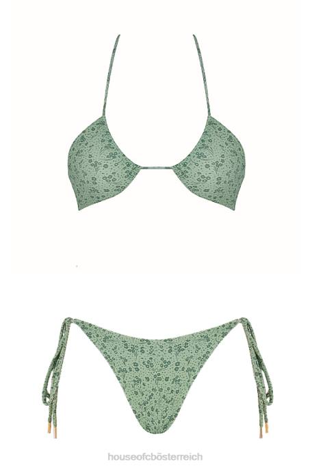 House of CB Kleidung Z26T1241 Lira-grüner geblümter umgekehrter Triangel-Bikini