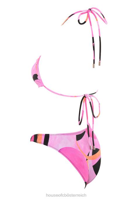 House of CB Kleidung Z26T1242 Cala Pink Schwarzer Neckholder-Bikini