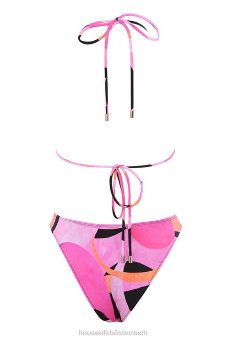 House of CB Kleidung Z26T1242 Cala Pink Schwarzer Neckholder-Bikini