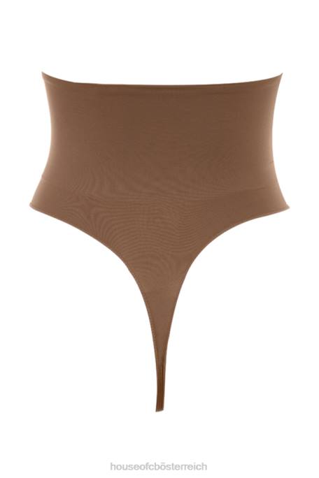 House of CB Kleidung Z26T1268 Modellierender Tanga mit hoher Taille in Mokka