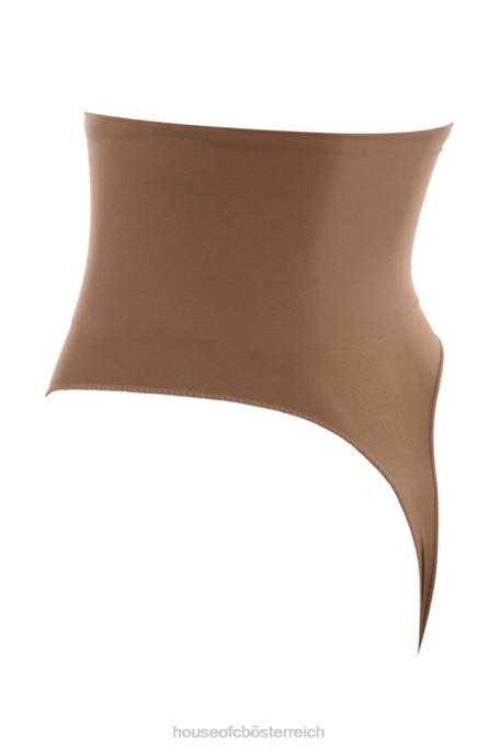 House of CB Kleidung Z26T1268 Modellierender Tanga mit hoher Taille in Mokka