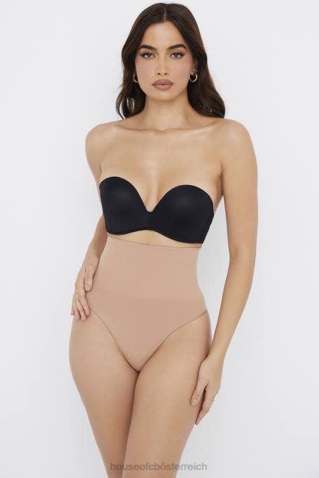 House of CB Kleidung Z26T1269 Modellierender Café-au-lait-Tanga mit hoher Taille