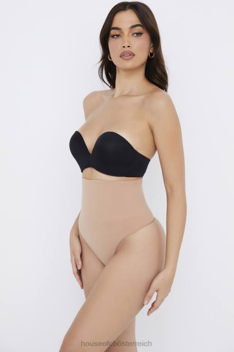 House of CB Kleidung Z26T1269 Modellierender Café-au-lait-Tanga mit hoher Taille