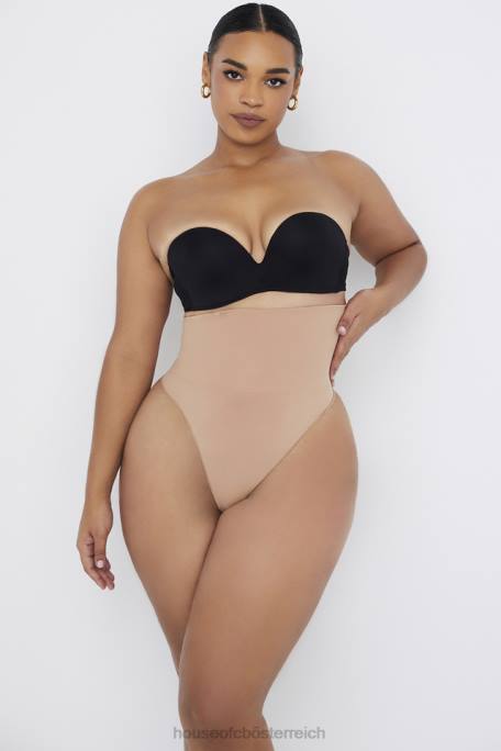 House of CB Kleidung Z26T1269 Modellierender Café-au-lait-Tanga mit hoher Taille