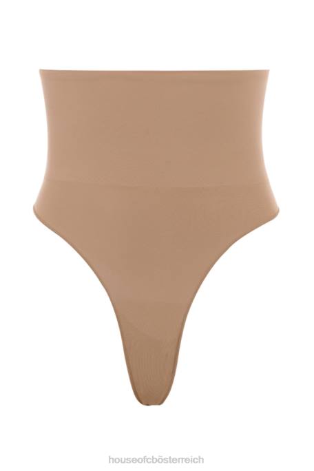 House of CB Kleidung Z26T1269 Modellierender Café-au-lait-Tanga mit hoher Taille